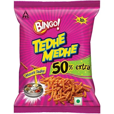 Bingo Tedhe Medhe Masala Tadka 50 Gm