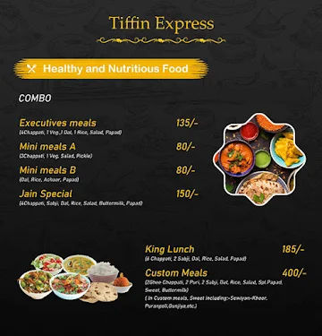Tiffin Express menu 