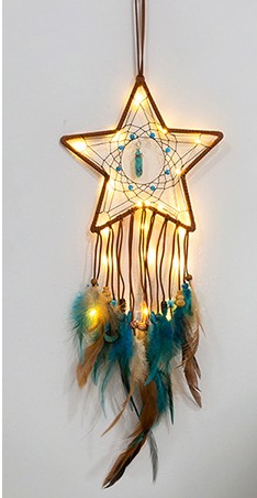 Title 7, Star Feather Dream Catcher Hanging Ornament Pen...