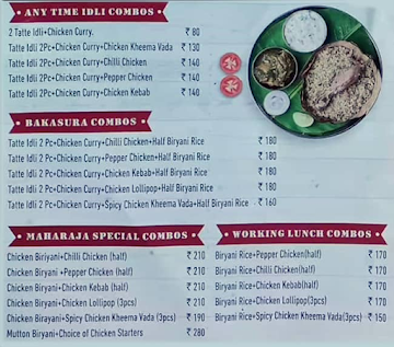 Maharaja Military Canteen menu 