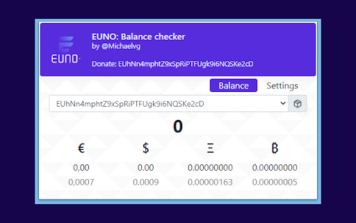 EUNO Balance Checker