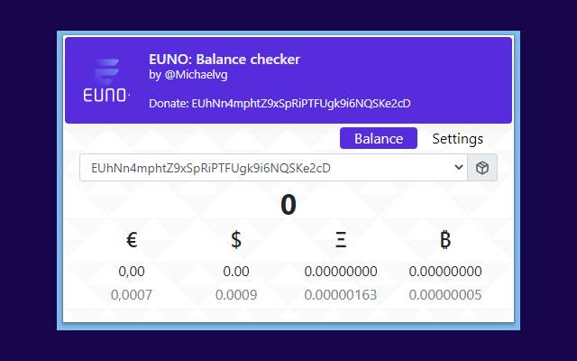 EUNO Balance Checker Preview image 0