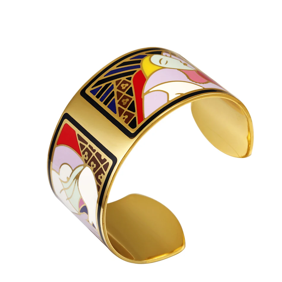 Pulseira feminina de esmalte estilo europeu e americano. Design charmoso e elegante, ideal para complementar seu visual diário.