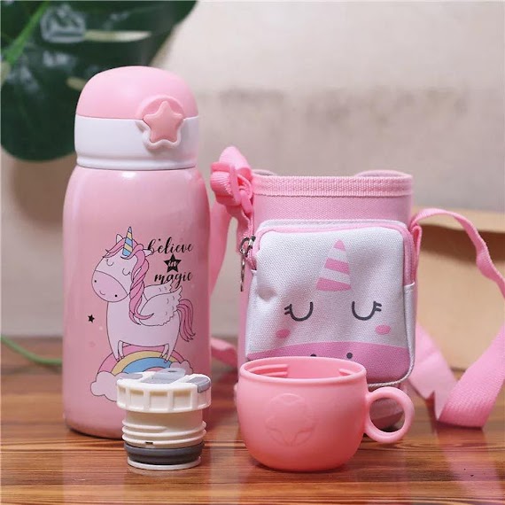 Bình Giữ Nhiệt Cute cho bé đi học (có tặng kèm túi )