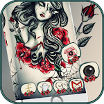 Cover Image of Download Tattoo Theme - rose girl glory for launcher 1.1.6 APK