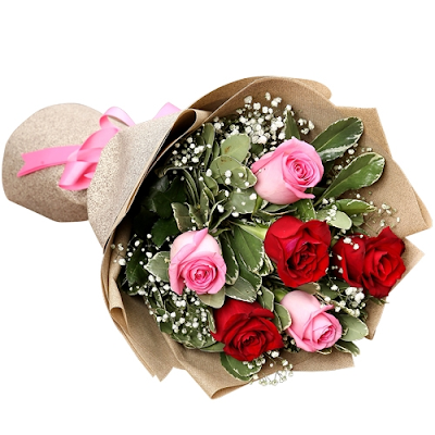 'Half Dozen Red & Pink' flower arrangement from Flowers Lagos offer