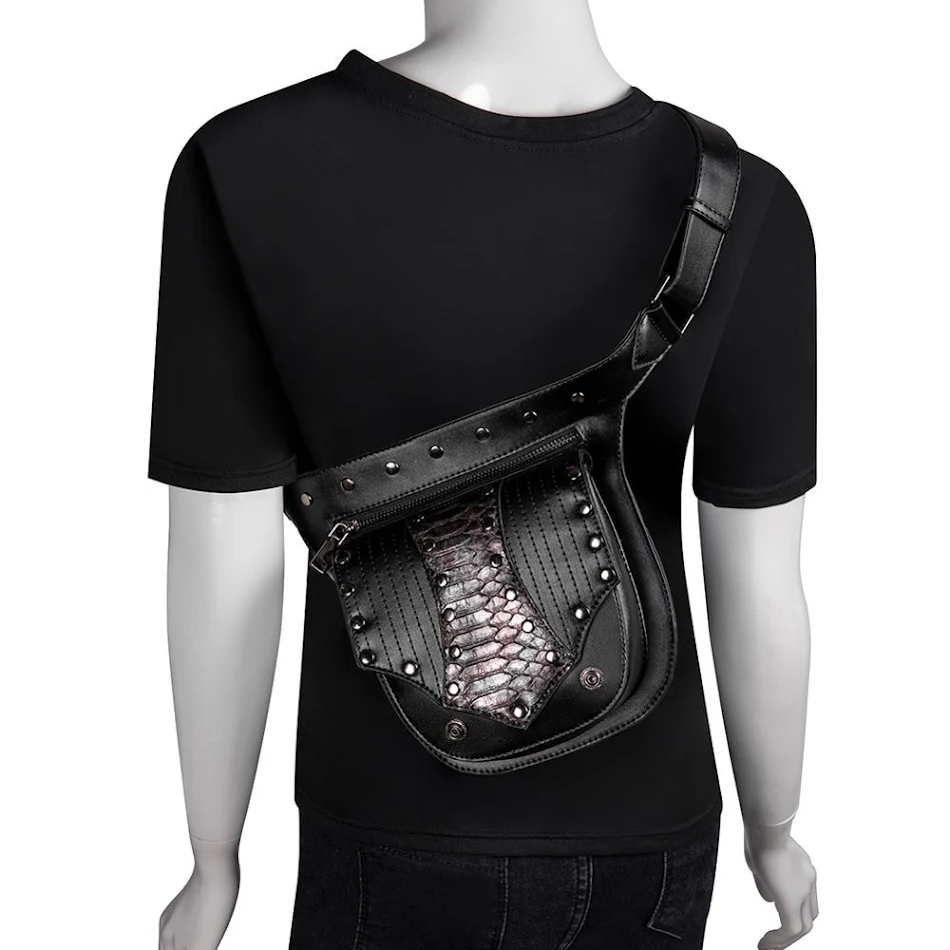 Gear Duke Vintage Steampunk Bag Retro Rock Gothic shoulder, waist, and leg bag for women and men. Victorian style. Perfe