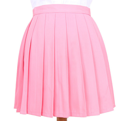 Title 4, Japanese Pleated Skirt Macaron Solid Color. Com...