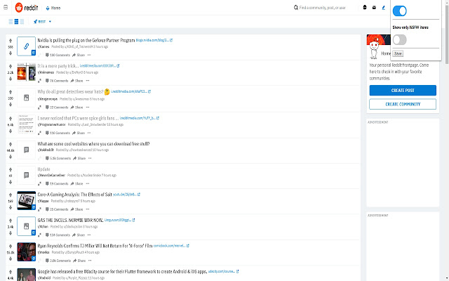 Unnoficial Reddit NSFW Filter for redesign