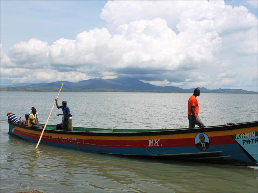 Fishermen on a fishing expedition in Lake Victoria