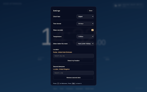 Big Clock New Tab - Time, Date & Weather screenshot 5