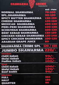 Shawarma Crime menu 1