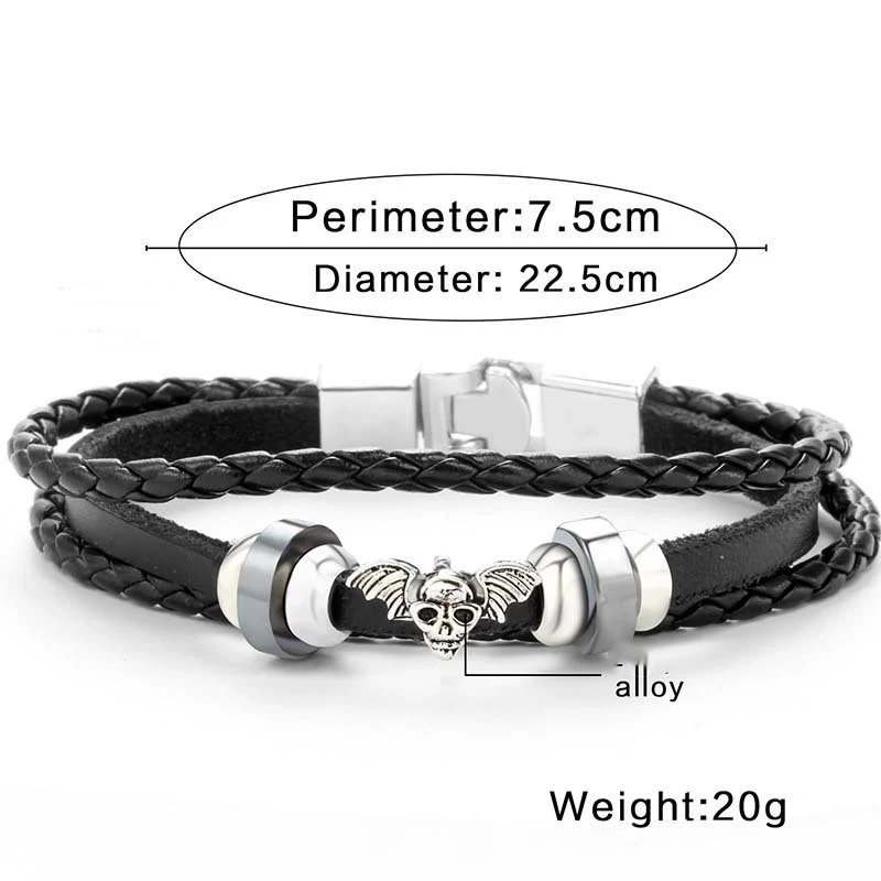 Title 3, Herenmode gevlochten alloy leren armband, stijl...