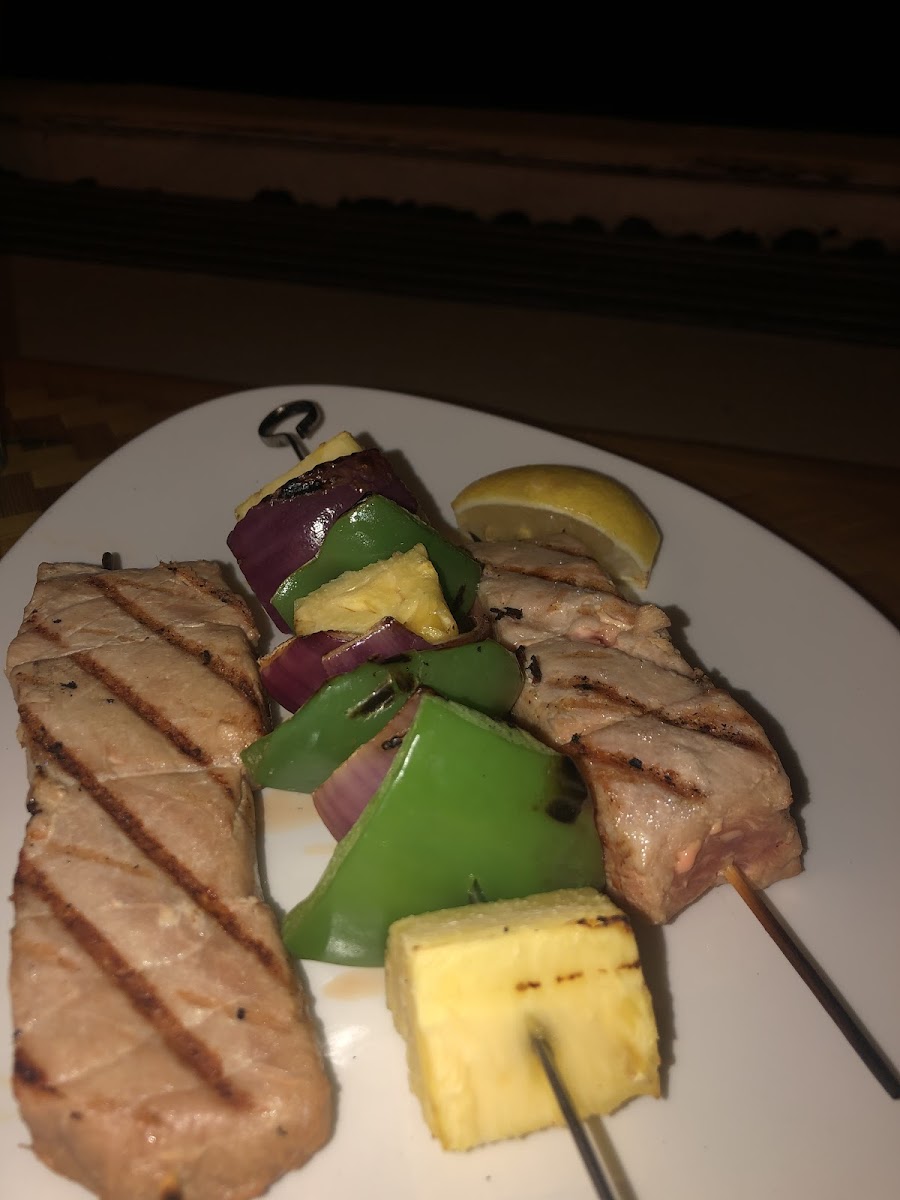 Ahi Kabobs!! SO GOOD!!! So much flavor and felt great after eating:)