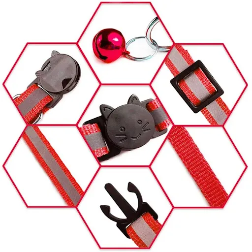 Colors Reflective Breakaway kitten Collar Neck Ring Necklace Bell Pet Products Safety Elastic Adjustable With Soft Mater