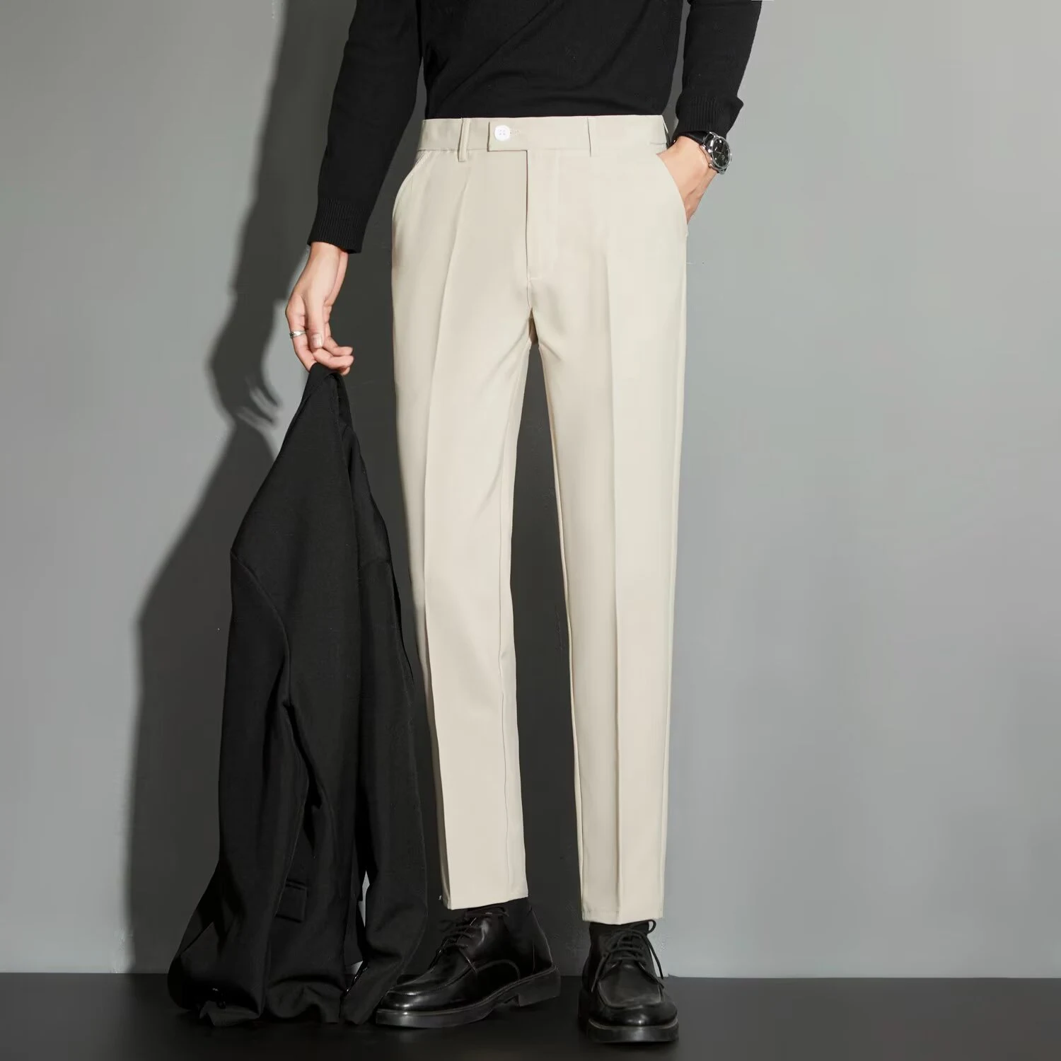 Title 7, Spring Draping Effect Straight All-matching Ank...