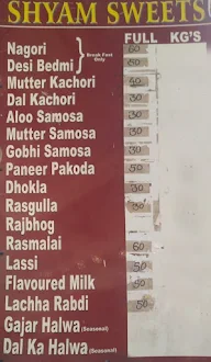 Shyam Sweets menu 4