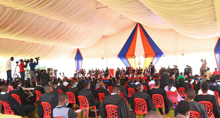 Kisumu National Polytechnic's 9th graduation ceremony on Wednesday.