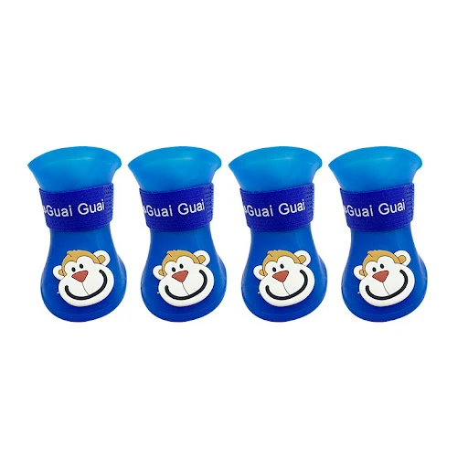 Pet Rain Shoes Monkey Anti Slip Waterproof Pet Dog Cat Rain Shoes Rubber Boots for Cat Puppy Large Dog S-XL