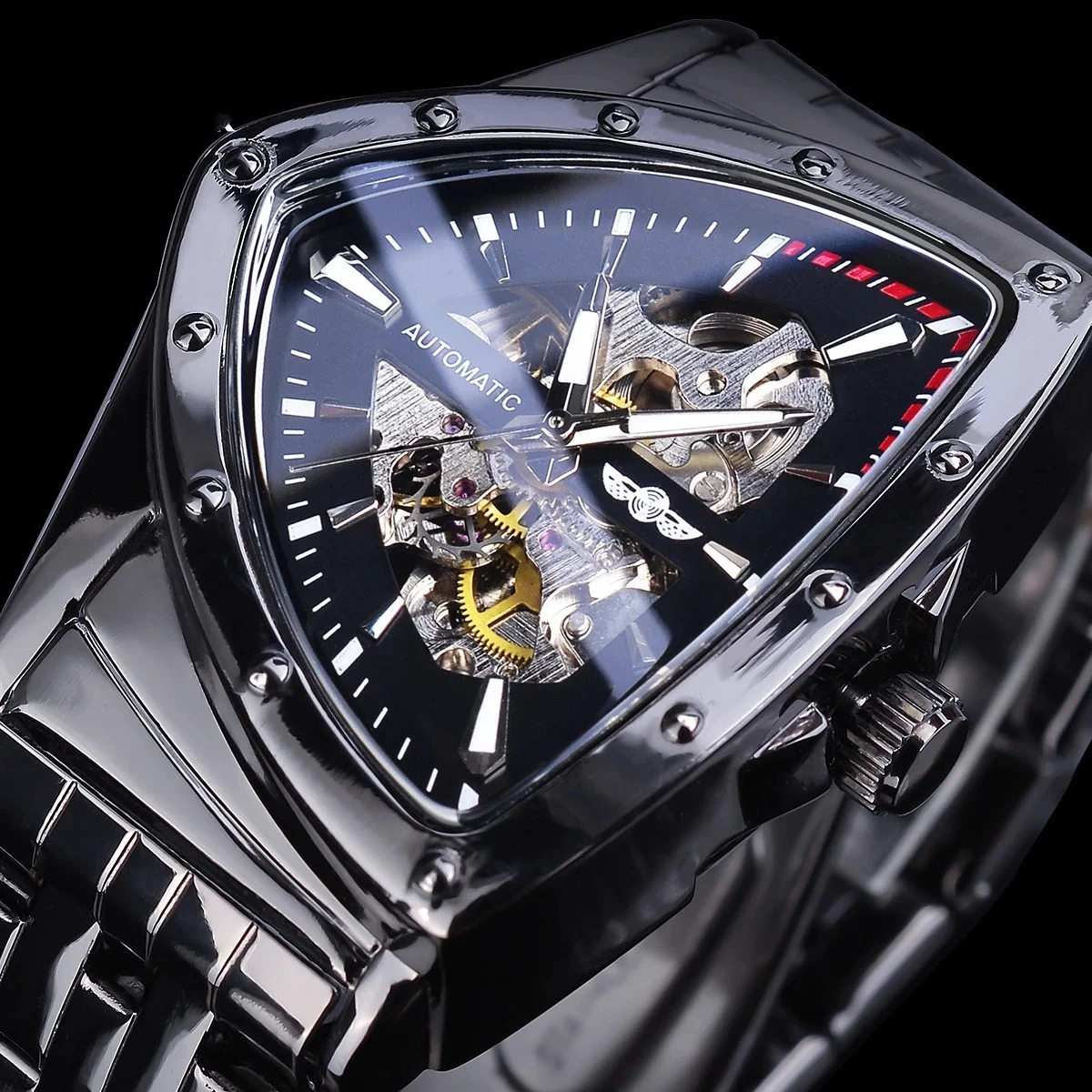 Title 1, Herren mechanische Uhr, modisch, Skelett Ziffer...