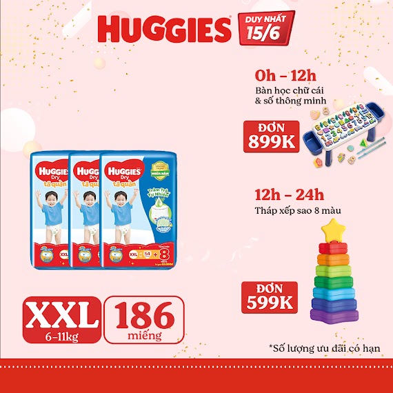 [Hugmar33B - 10% Max 60K Đơn 400K] Combo 3 Tã Quần Huggies Tràm Trà Tự Nhiên Dry M76/L68/Xl60/Xxl54 + Tặng 8 Miếng