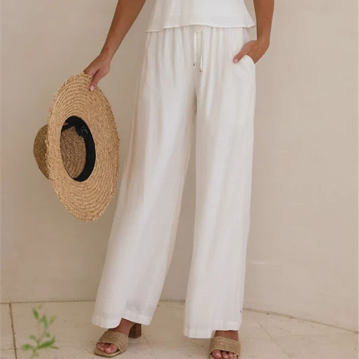 Title 2, Womens Solid Casual Loose Pants, Comfortable a...