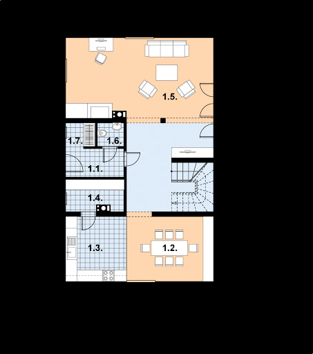 L-31 szkielet drewniany - Rzut parteru