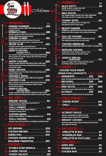 Flying Flavours menu 