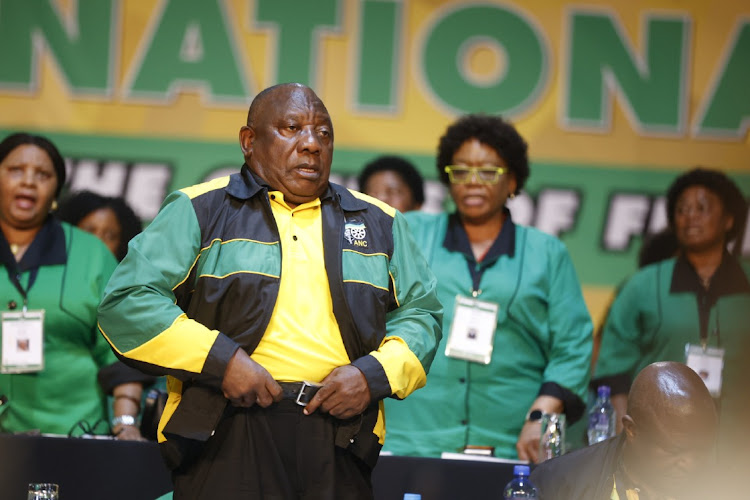 ANC president Cyril Ramaphosa during the opening of the 55th ANC national elective conference.