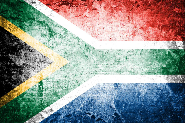 Grunge texture South Africa flag