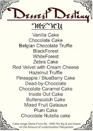 Dessert Destiny menu 2