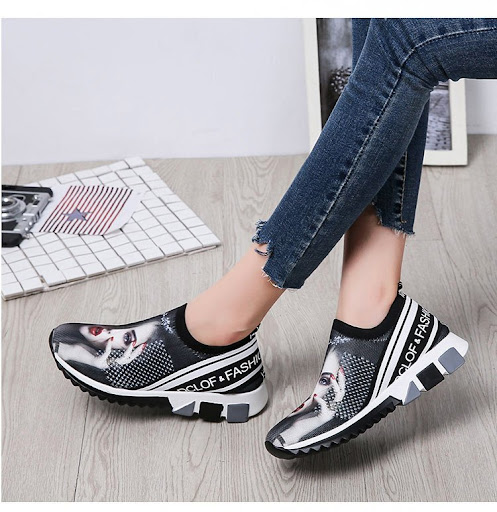 Title 11, One pedal mesh breathable alphabet graffiti sho...