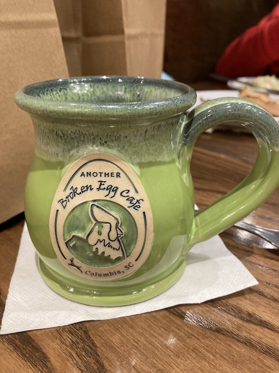 A perfect meal topped off by coffee in this cute cup!