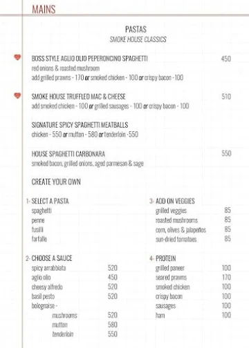 Smoke House Deli menu 