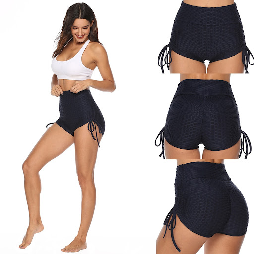 Title 3, Bubble Shorts Bow Summer Jacquard Casual Yoga P...
