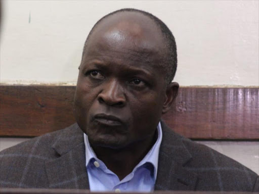 Migori Governor Okoth Obado before the Kibera Law Courts on November 16, 2018. /COLLINS KWEYU