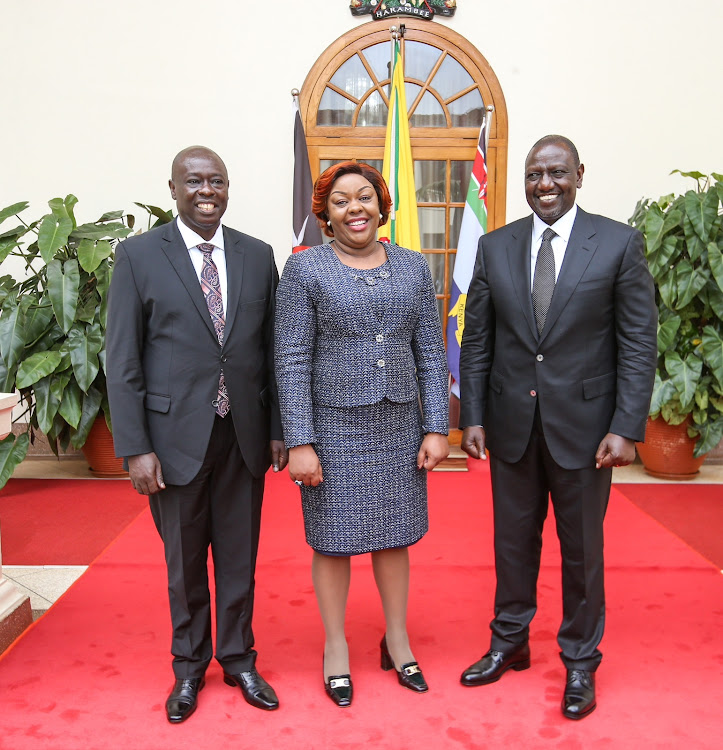 President William Ruto , Deputy President Rigathi and Jubilee Bahati MP Irene Njoki at State House on January 23, 2023