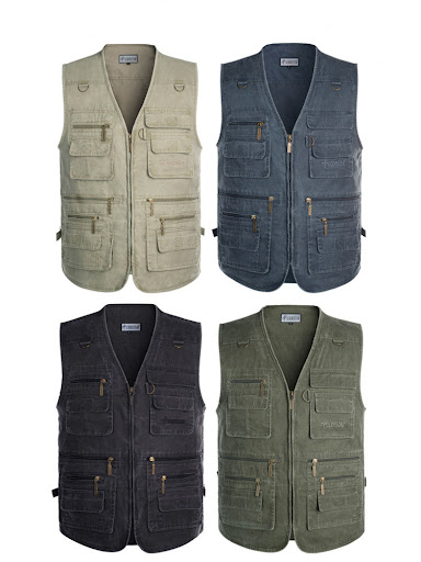 Title 14, Middle-Aged & Elderly Mens Vest, Multi-Pocket,...