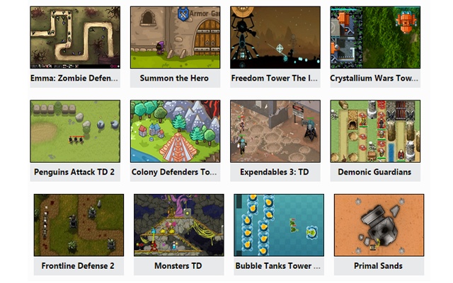 Tower defense games