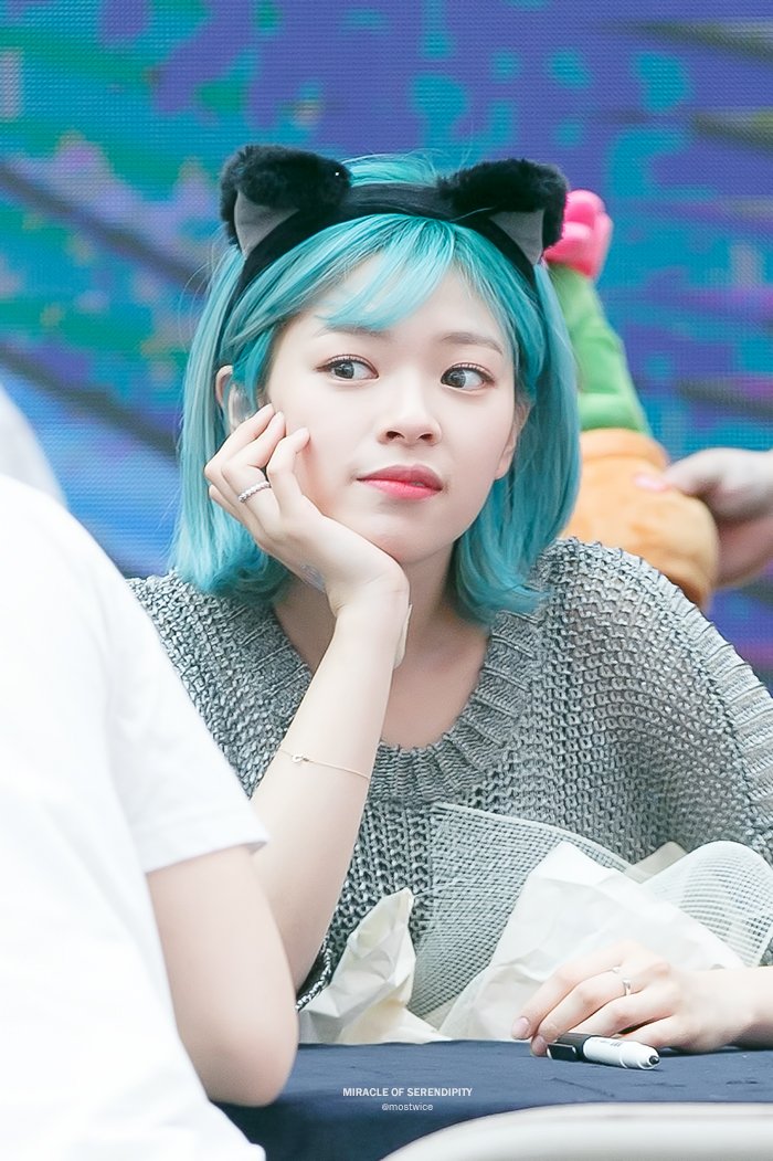 Literally Just 60 Photos Of TWICE Jeongyeon's Bright Blue Hair