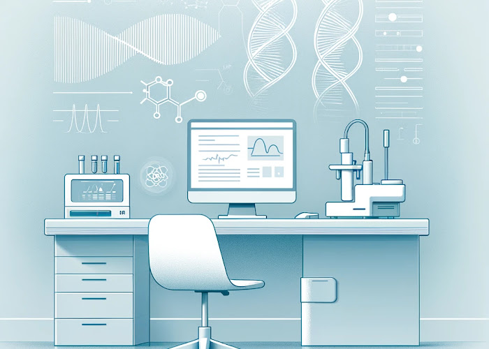 DALL·E_2024-05-20_18.42_.24_-_A_minimalist_and_calm_illustration_of_a_clinical_lab_with_subtle_representations_of_DNA_synthesis_and_testing_._The_background_is_simple_and_clean_with_.webp