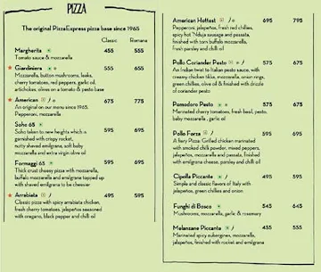 PizzaExpress menu 