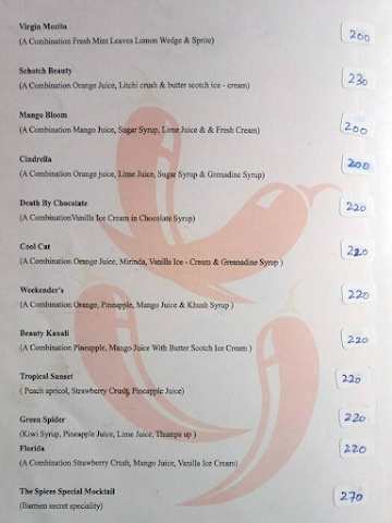 The Spices Fusion Dhaba menu 