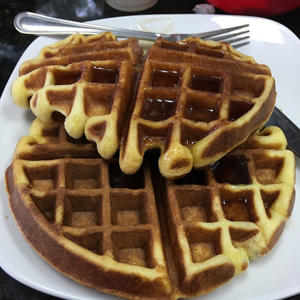 Gluten free Cinnamon waffles. amazing! Yes they do have a separate gluten free waffle iron.