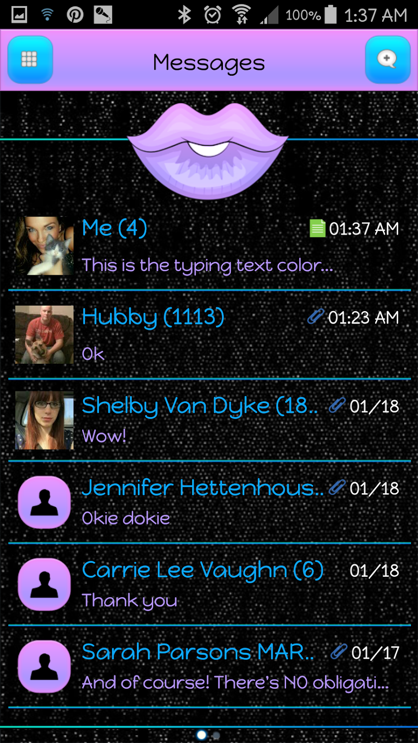 Kisses 3 - GO SMS THEME Screen 1