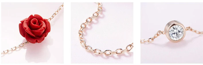 Pulseira de tornozelo de flor de rosa 925 Pulseira cúbica de zircônia prateada Jóias de moda de prata esterlina para mulheres
