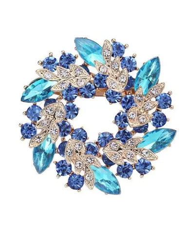Broche de cristal e diamante em for - 2