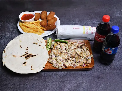 Shawarma Plate + Special Shawarma + French Fries + Chicken Nuggets + Cold Drink