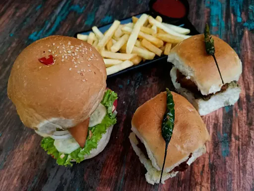 Vada Pav (2pcs) + French Fries + Coke