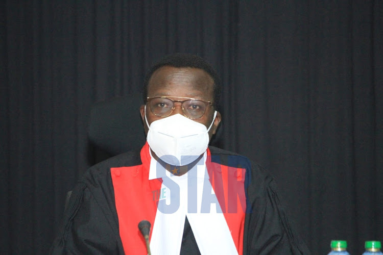 Supreme Court judge Smokin Wanjala at the BBI appeals hearing at the Supreme Court on January 18, 2022. PHOTO/EZEKIEL AMING'A
